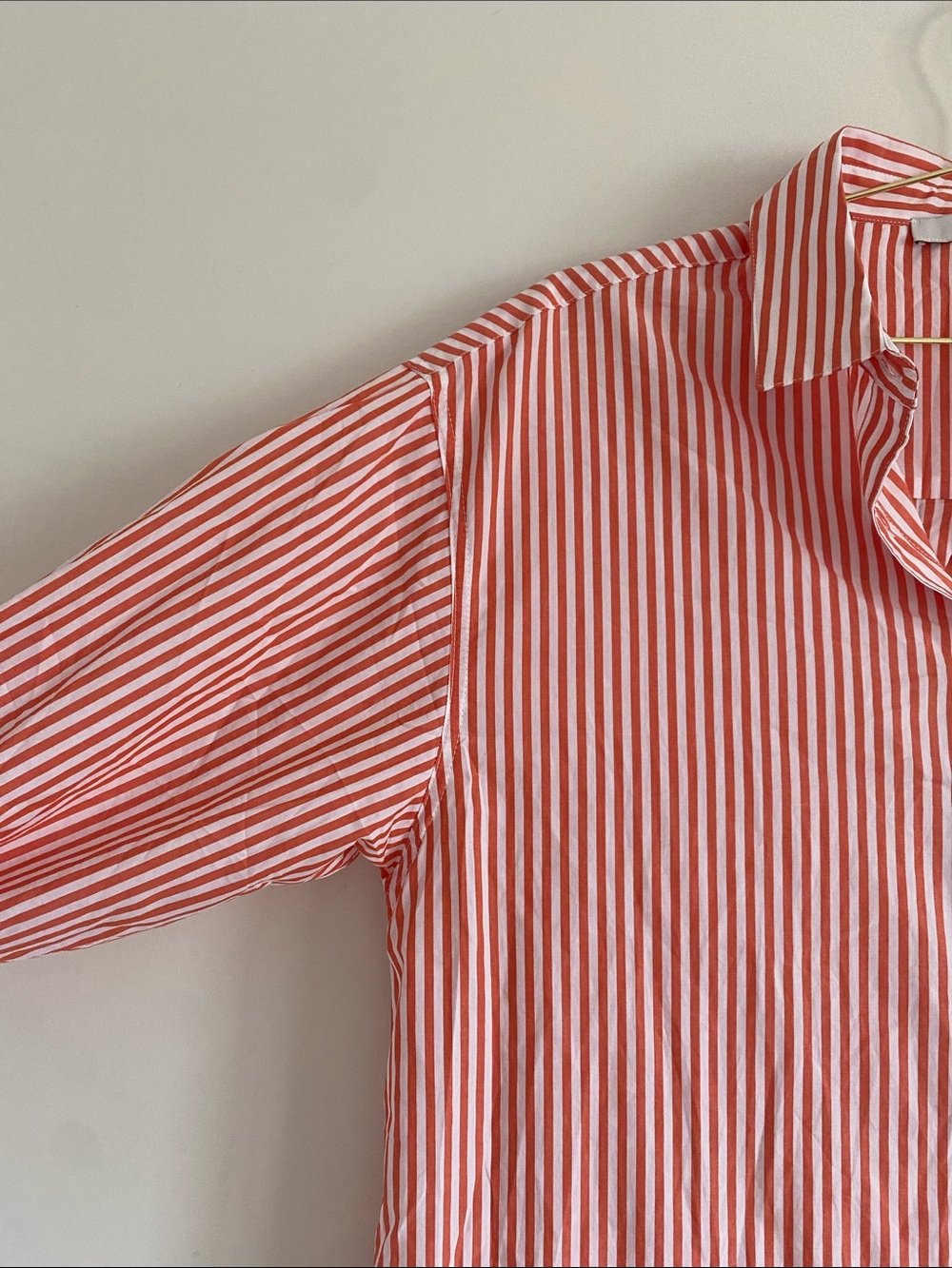 Joe’s Jeans The Boyfriend Orange White Stripe Cotton Button Down Shirt - Picture 3 of 10